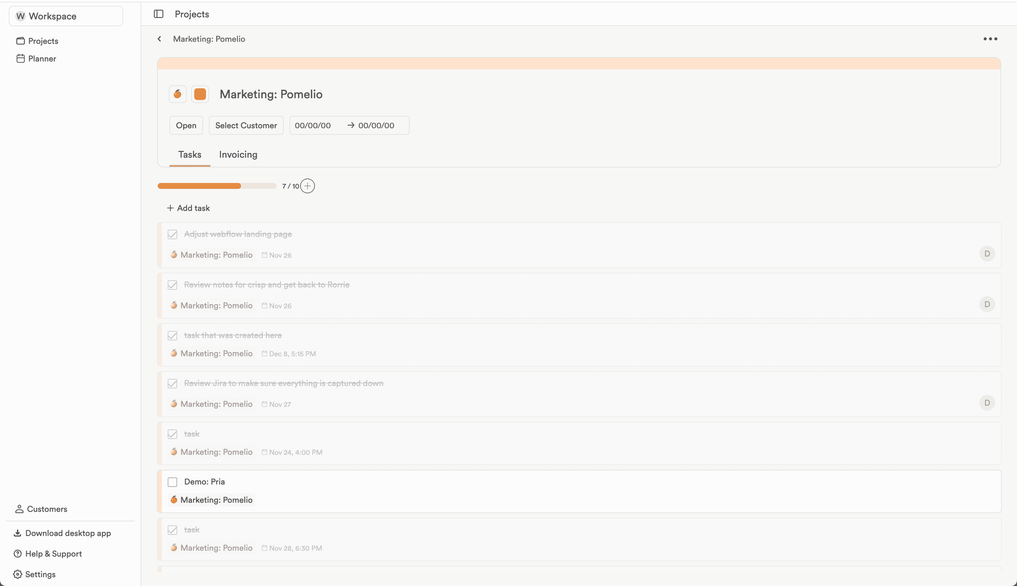 Project Management in the ProjectBook app